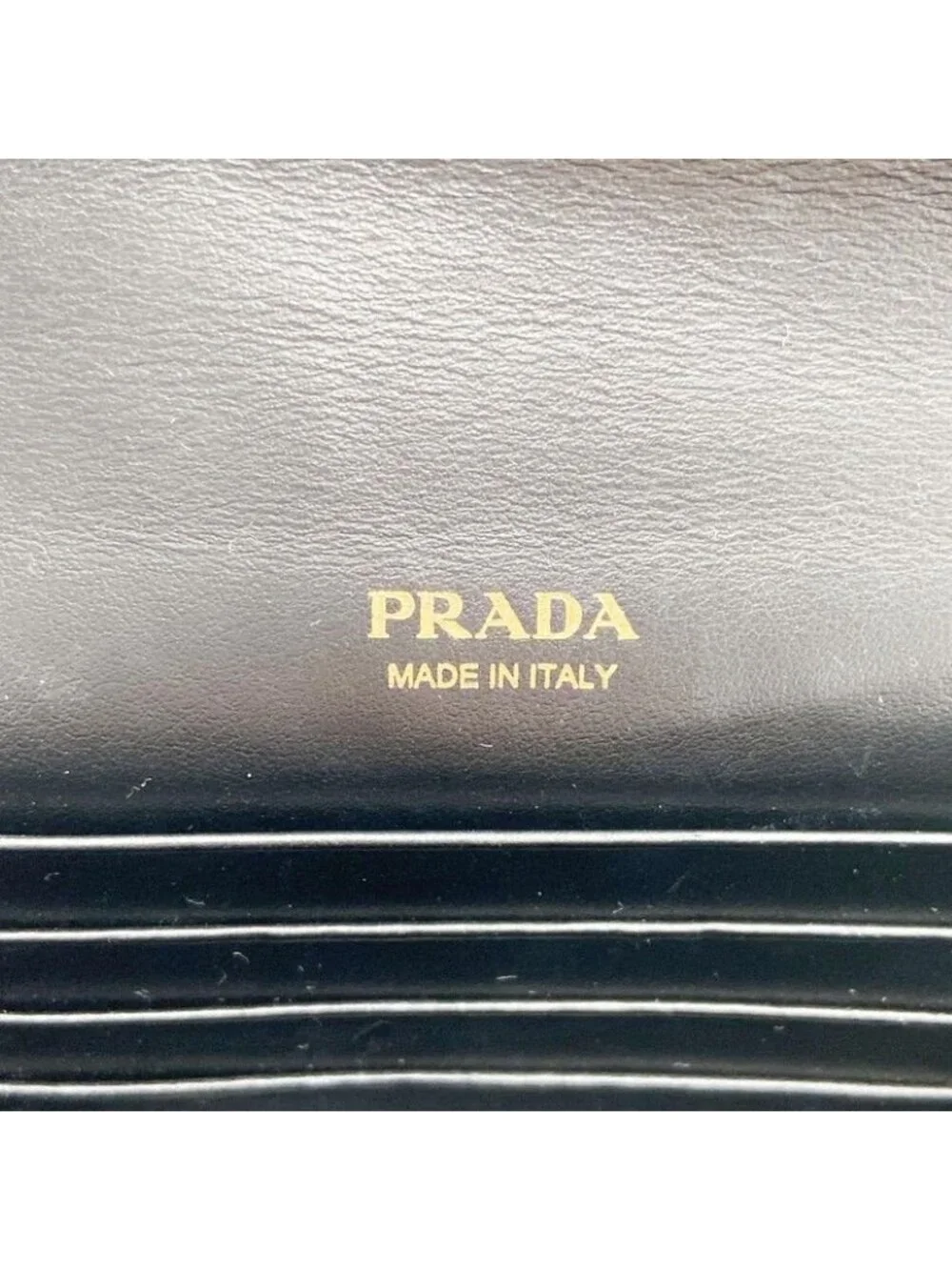 Prada Shoulder Bag Triangle Togo Black Patent Chain Gold